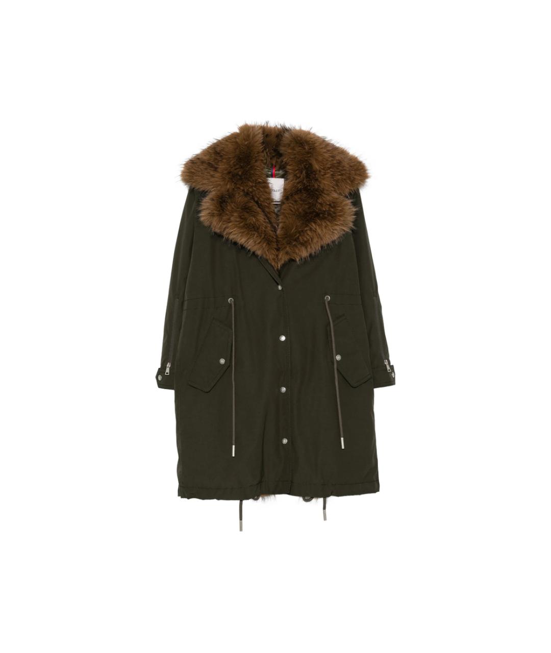 MONCLER Зеленая полиэстеровая парка, фото 6