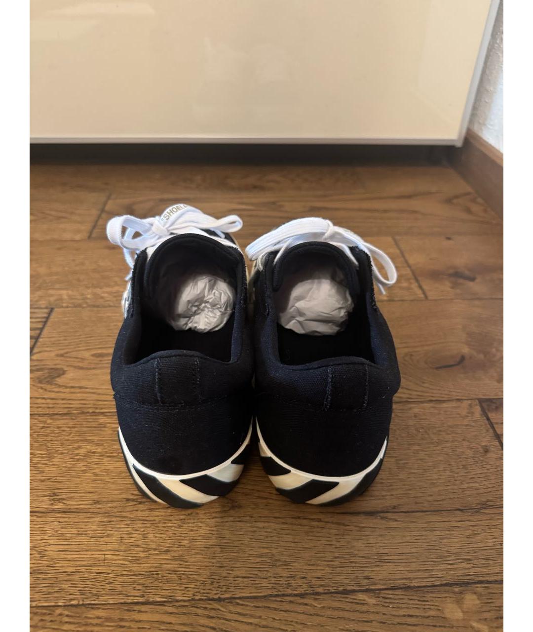 OFF-WHITE Черные текстильные низкие кроссовки / кеды, фото 4