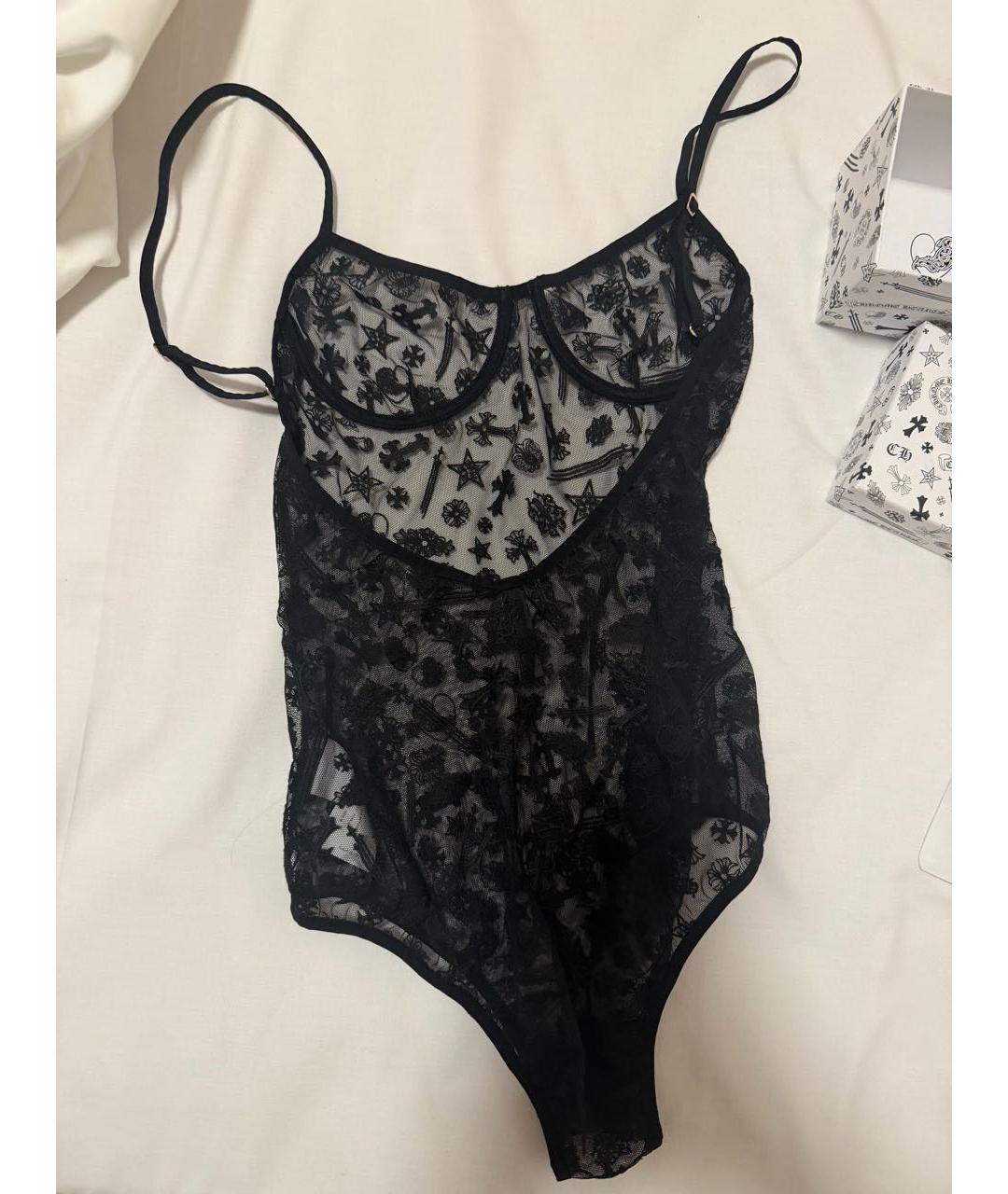 CHROME HEARTS Черное полиэстеровое боди, фото 3