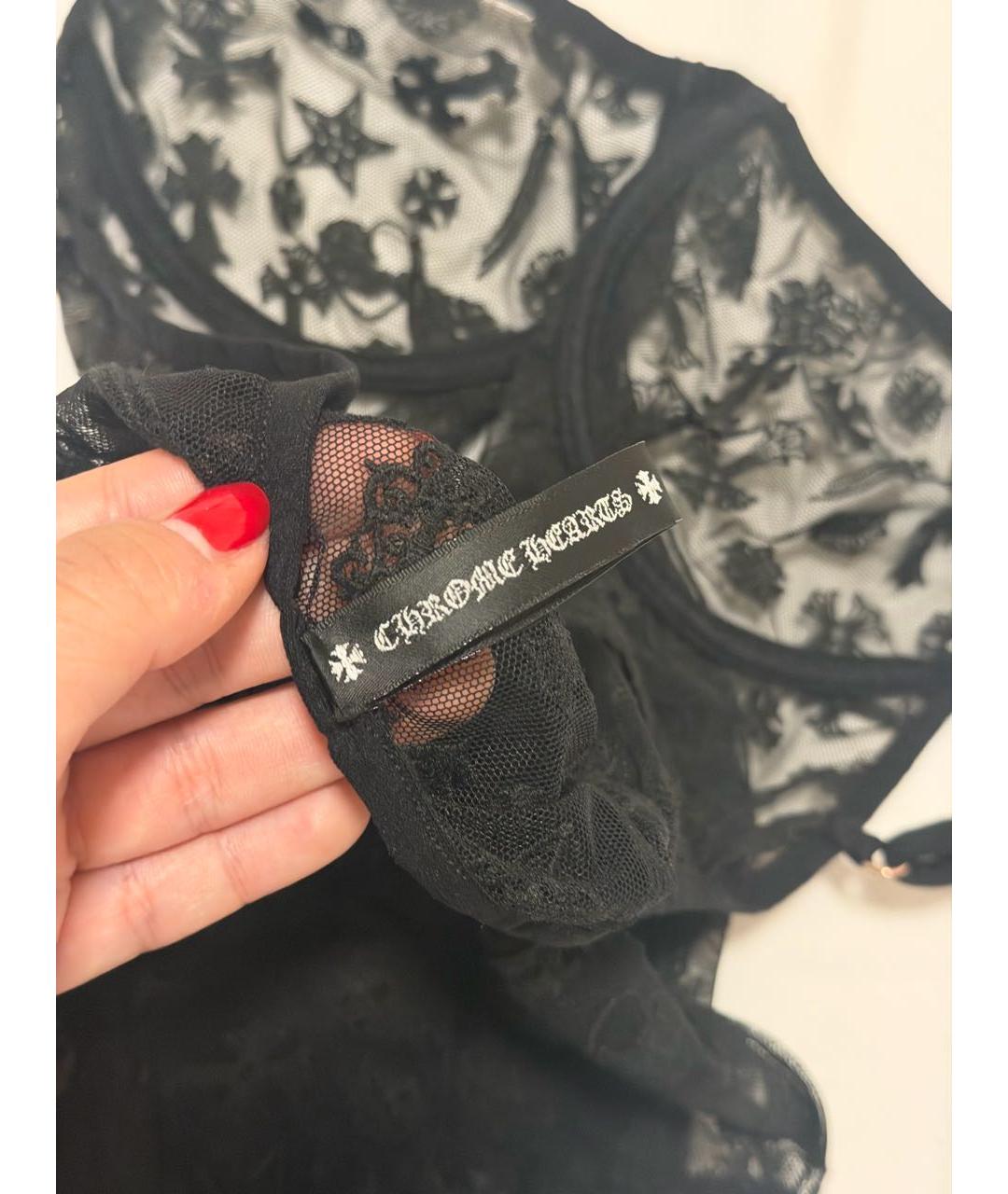 CHROME HEARTS Черное полиэстеровое боди, фото 6