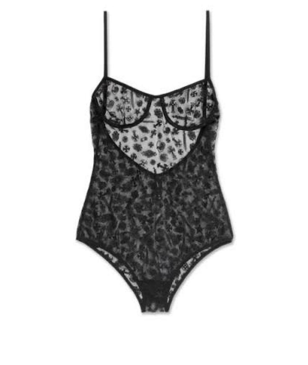 CHROME HEARTS Черное полиэстеровое боди, фото 9