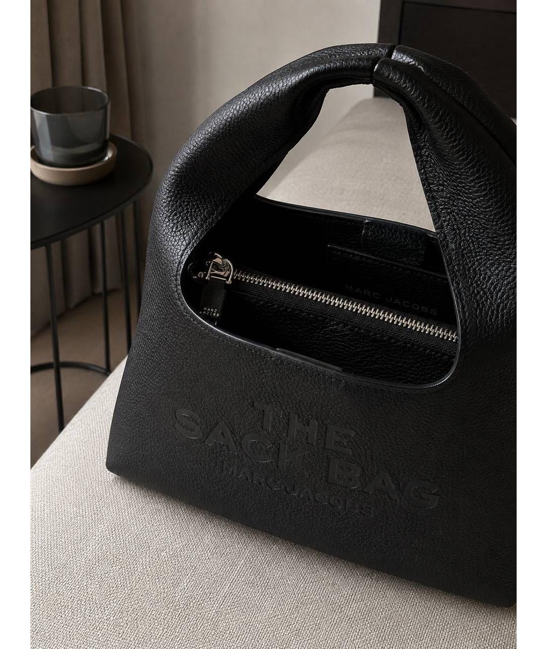 MARC JACOBS Черная кожаная сумка с короткими ручками, фото 4