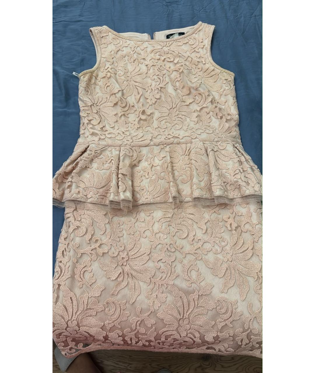 TADASHI SHOJI Бежевое хлопковое вечернее платье, фото 3