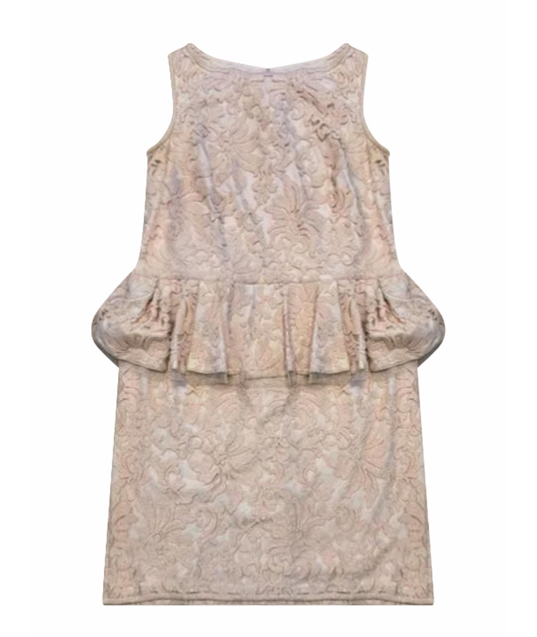 TADASHI SHOJI Бежевое хлопковое вечернее платье, фото 1