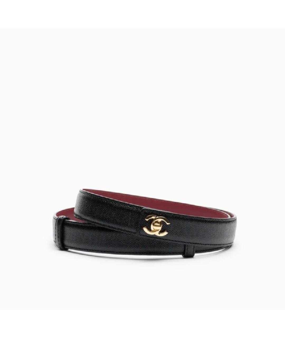 CHANEL Черный кожаный ремень, фото 7