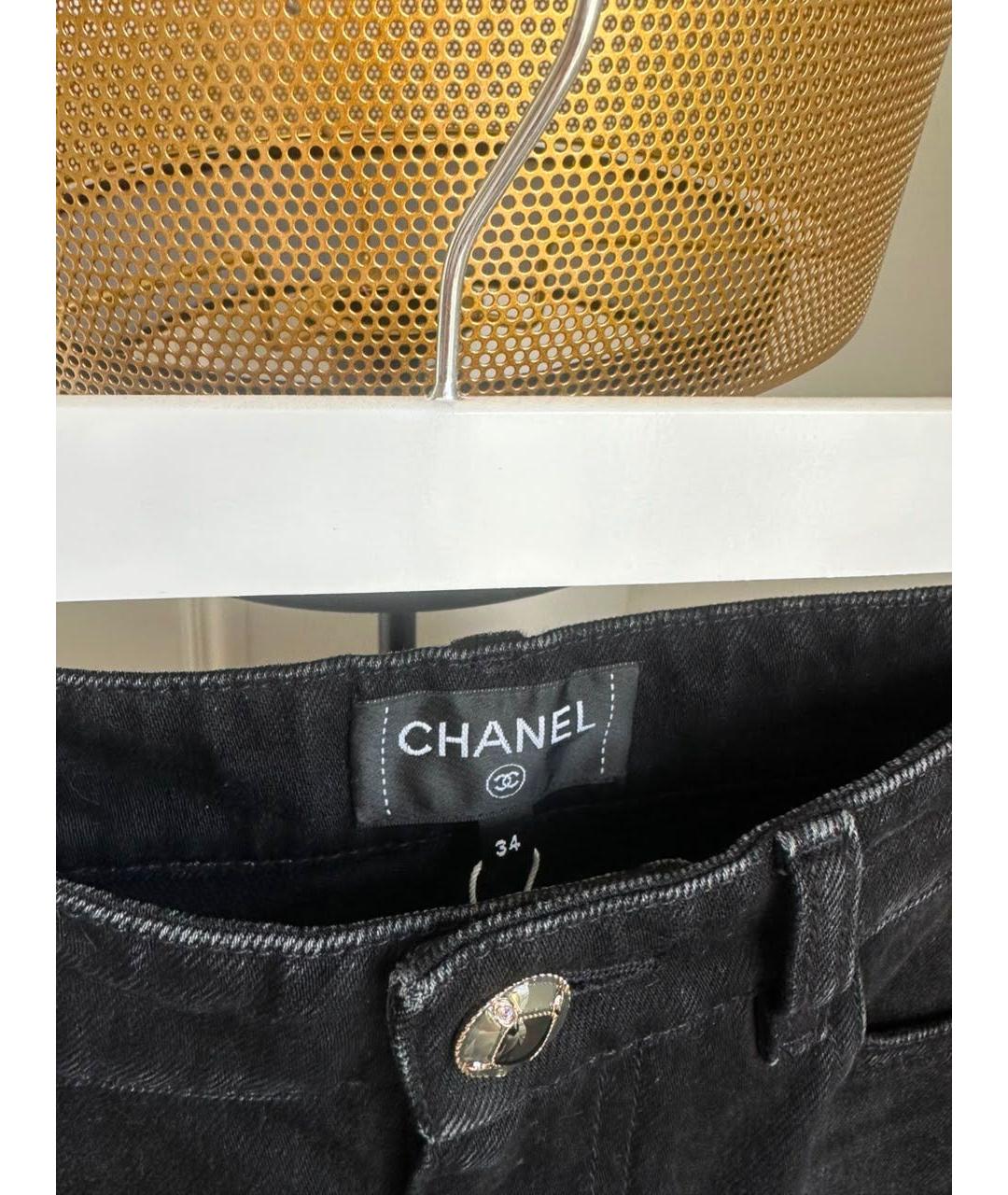 CHANEL Антрацитовые хлопковые прямые джинсы, фото 2