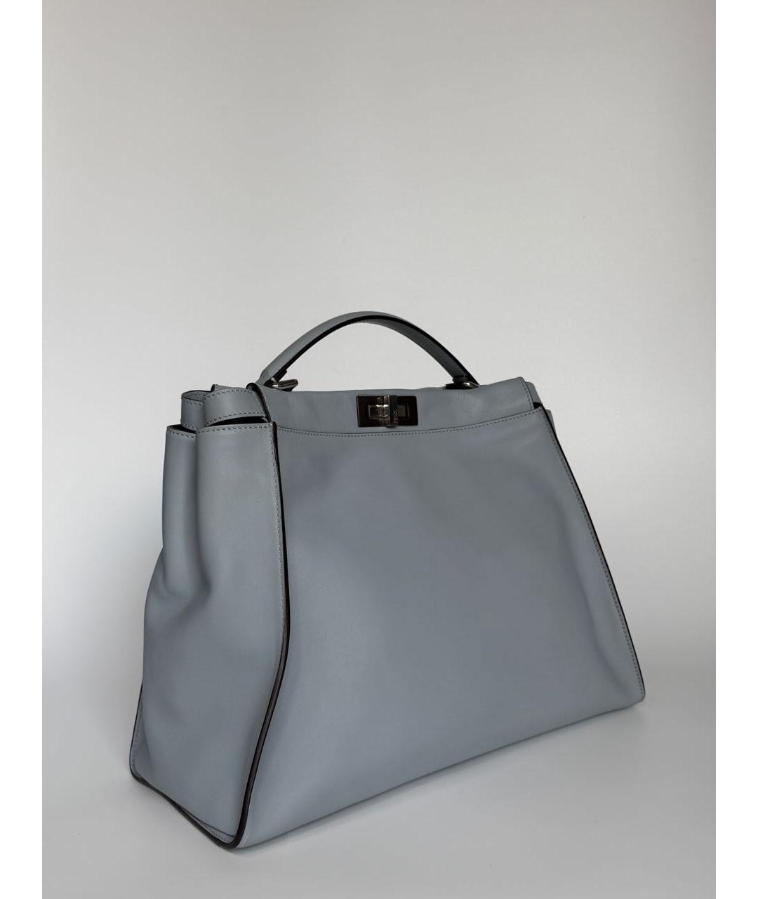 FENDI Голубая кожаная сумка тоут, фото 2