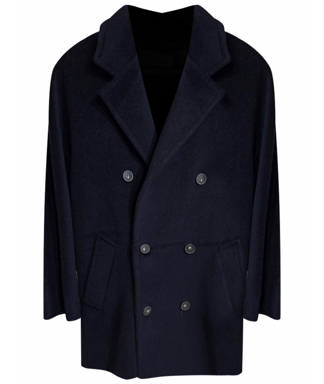MAX MARA Темно-синее шерстяное пальто, фото 1