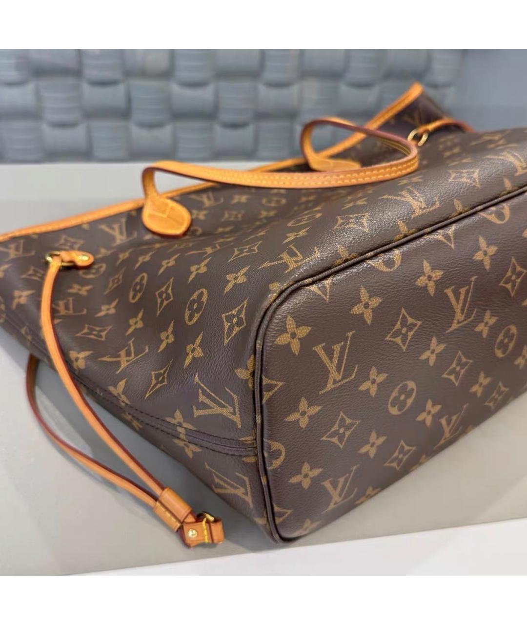 LOUIS VUITTON Коричневая сумка тоут из канвы, фото 5