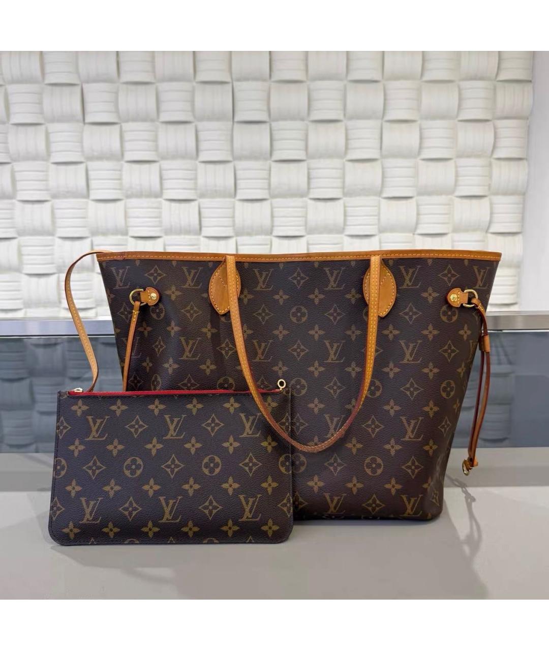 LOUIS VUITTON Коричневая сумка тоут из канвы, фото 8