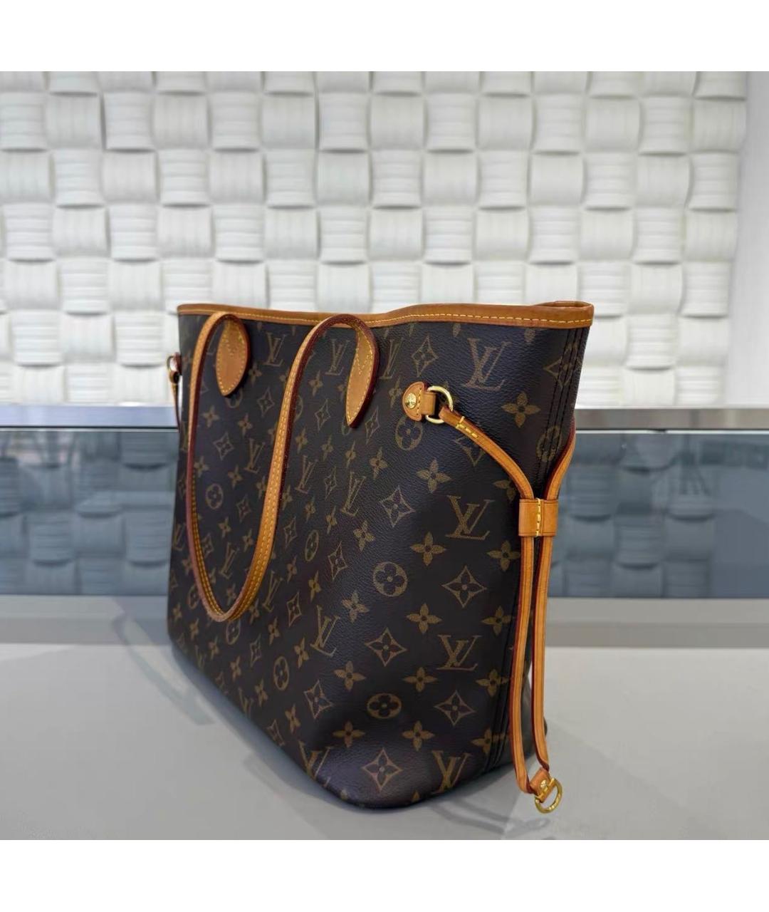 LOUIS VUITTON Коричневая сумка тоут из канвы, фото 3