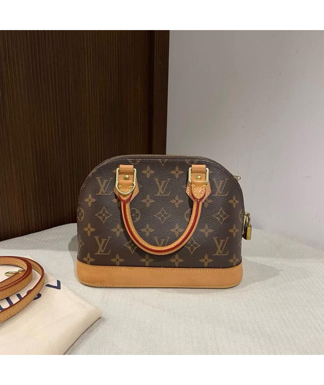 LOUIS VUITTON Коричневая сумка с короткими ручками из канвы, фото 2