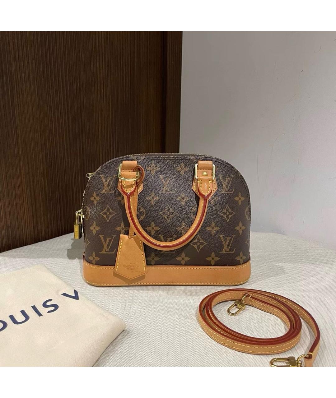 LOUIS VUITTON Коричневая сумка с короткими ручками из канвы, фото 9