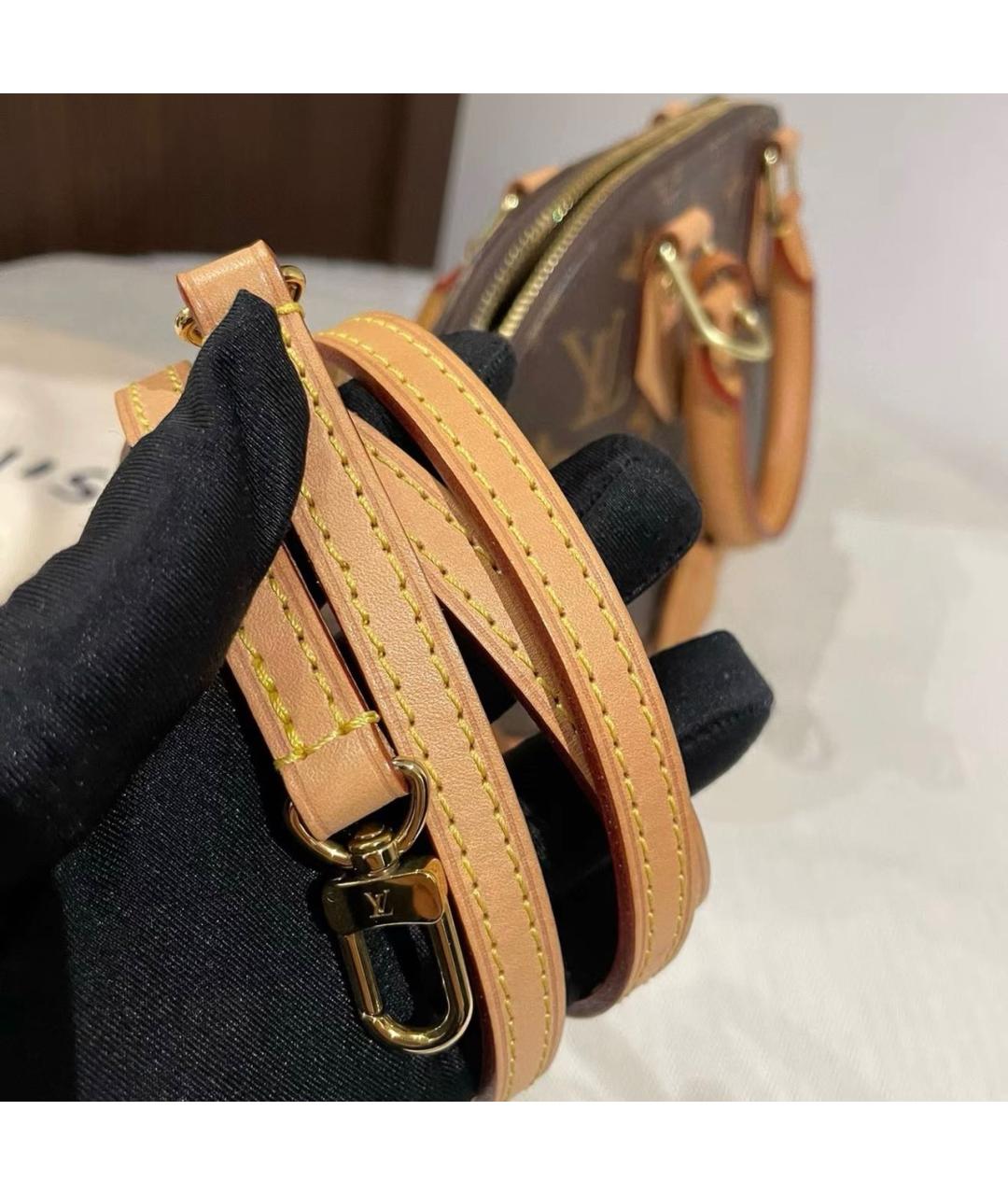 LOUIS VUITTON Коричневая сумка с короткими ручками из канвы, фото 8