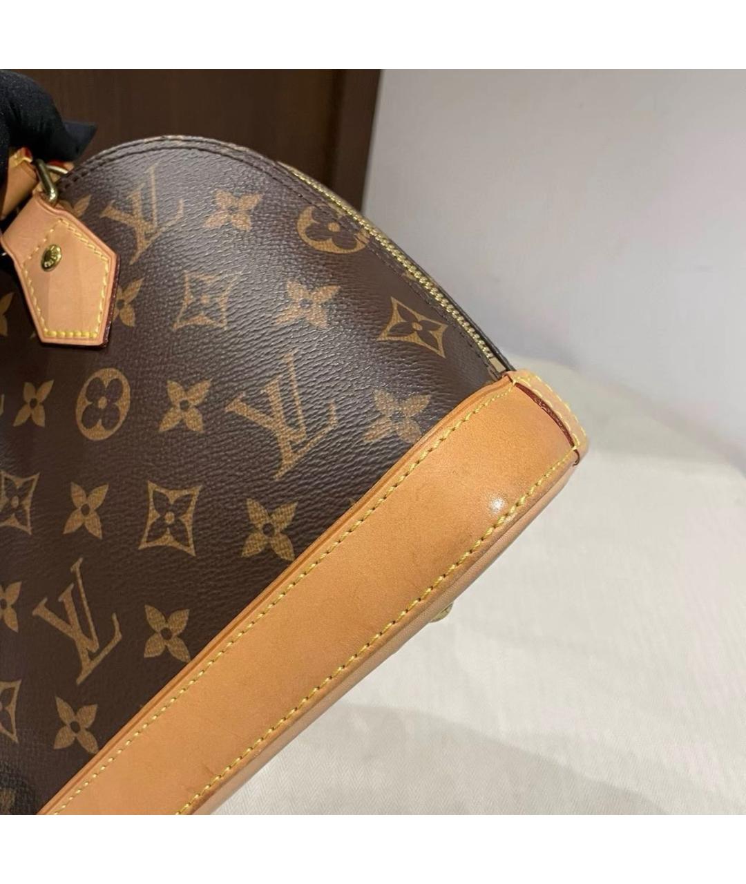 LOUIS VUITTON Коричневая сумка с короткими ручками из канвы, фото 5