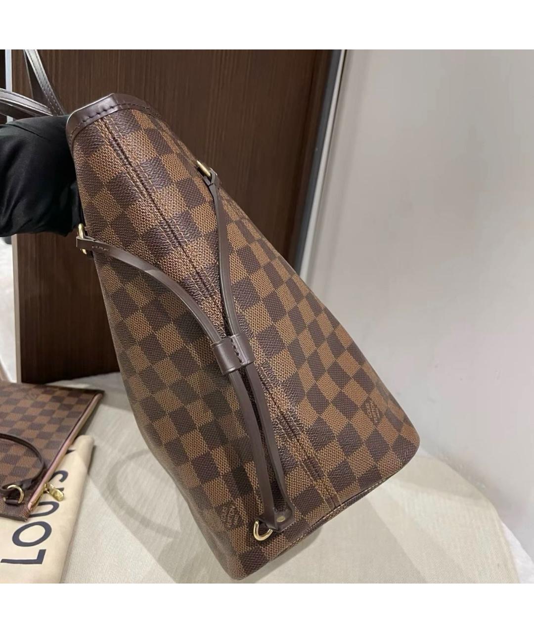 LOUIS VUITTON Коричневая сумка тоут из канвы, фото 3