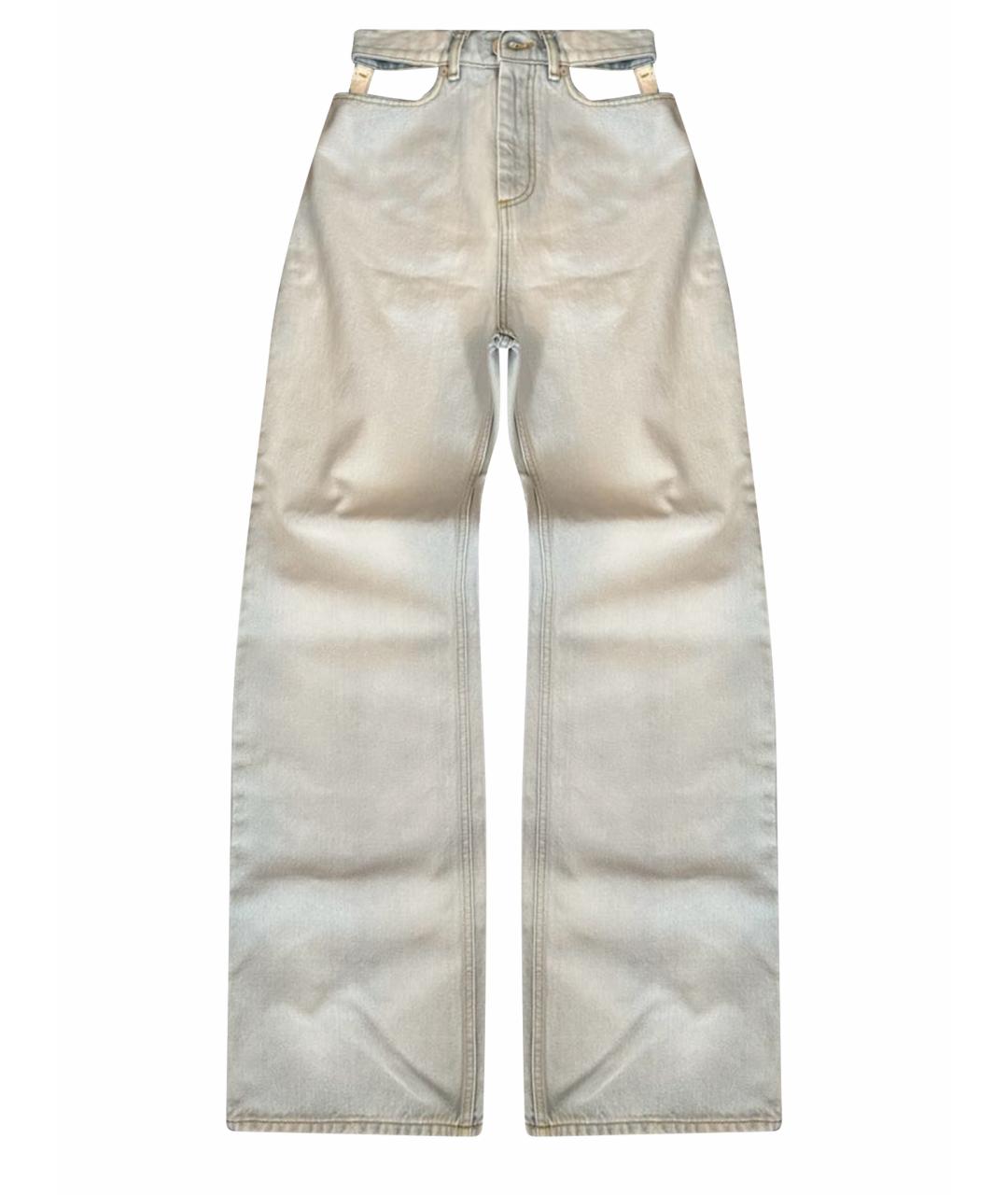 MM6 MAISON MARGIELA Голубые хлопковые прямые джинсы, фото 1