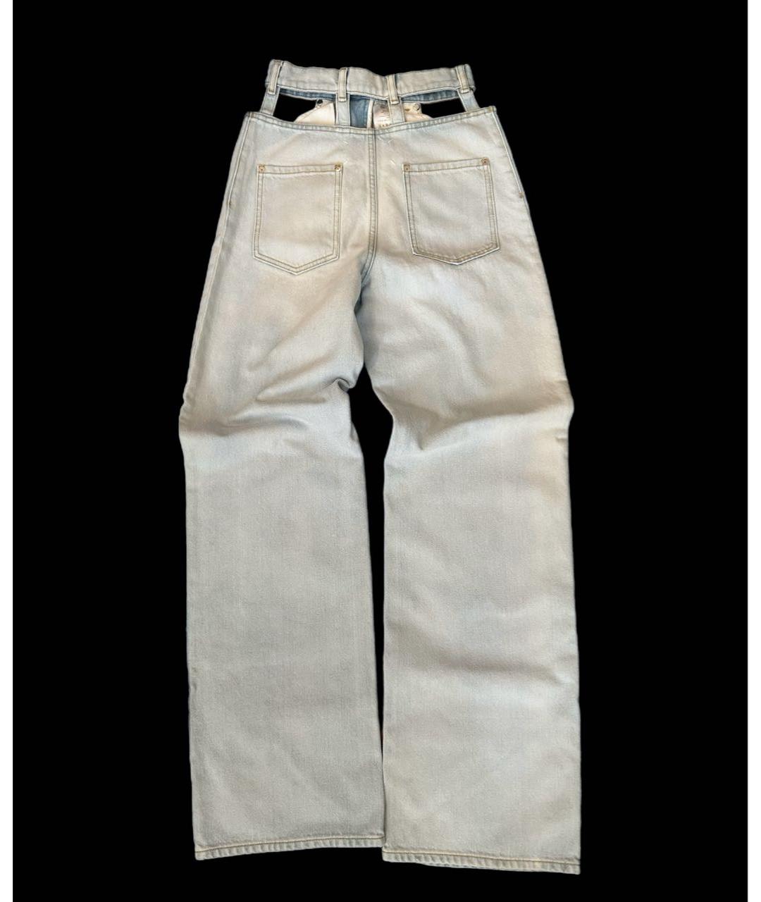 MM6 MAISON MARGIELA Голубые хлопковые прямые джинсы, фото 2
