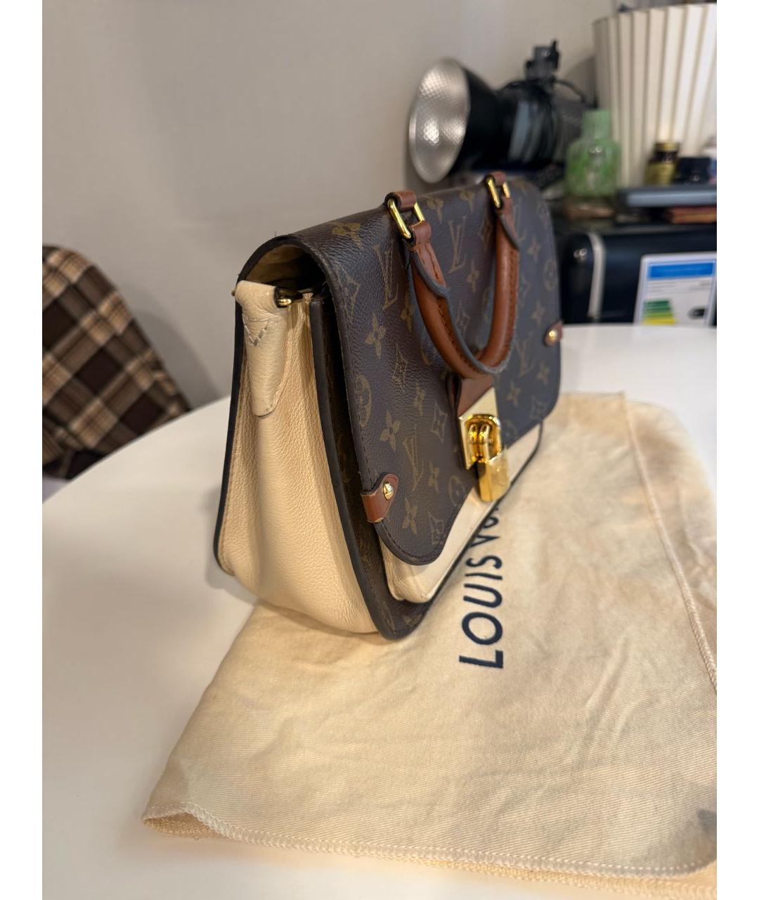 LOUIS VUITTON Коричневая сумка с короткими ручками из канвы, фото 2