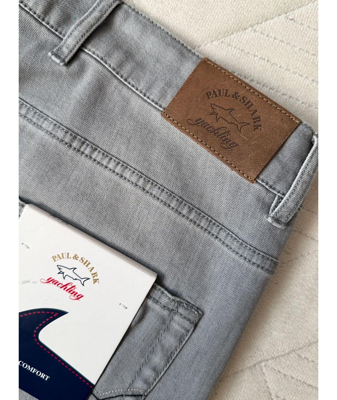 PAUL & SHARK Серые хлопко-эластановые джинсы, фото 6