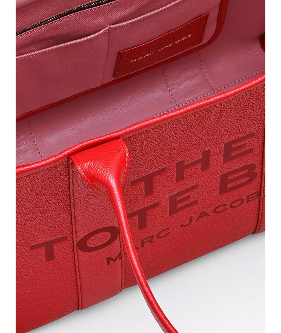 MARC JACOBS Красная кожаная сумка тоут, фото 4