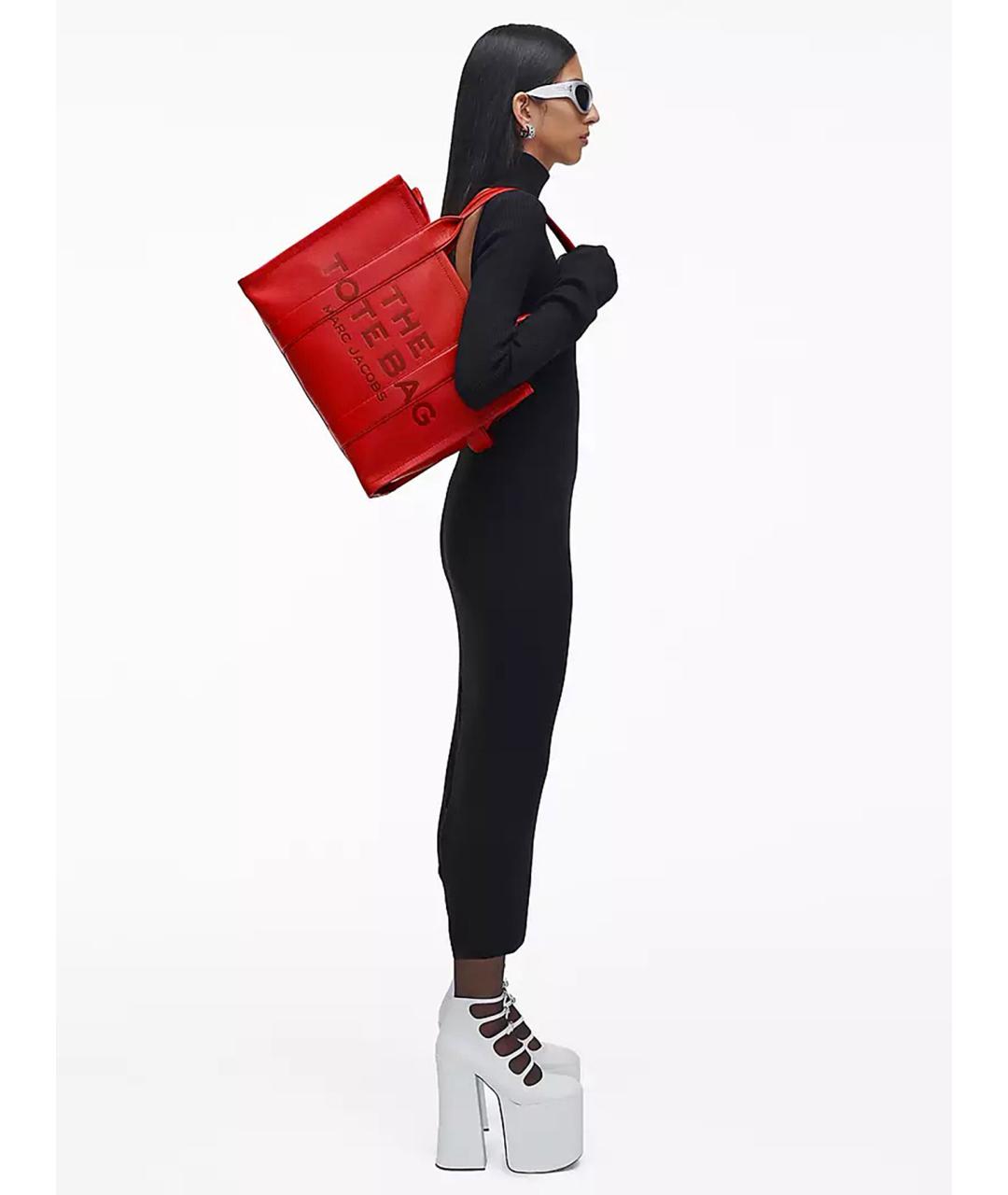 MARC JACOBS Красная кожаная сумка тоут, фото 6