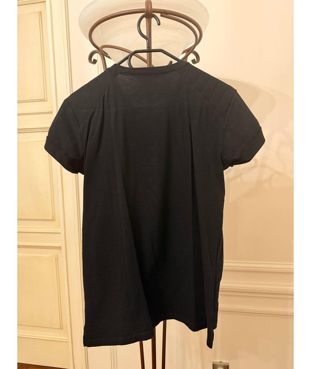 BALMAIN Черная хлопковая футболка, фото 2
