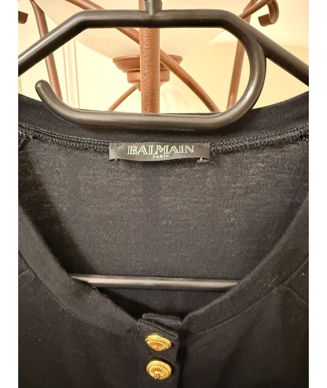 BALMAIN Черная хлопковая футболка, фото 3