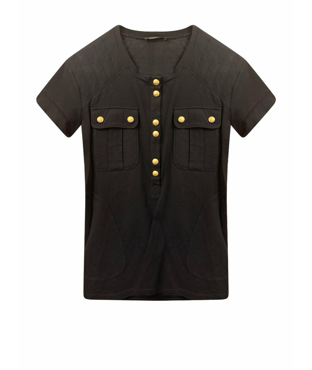 BALMAIN Черная хлопковая футболка, фото 1