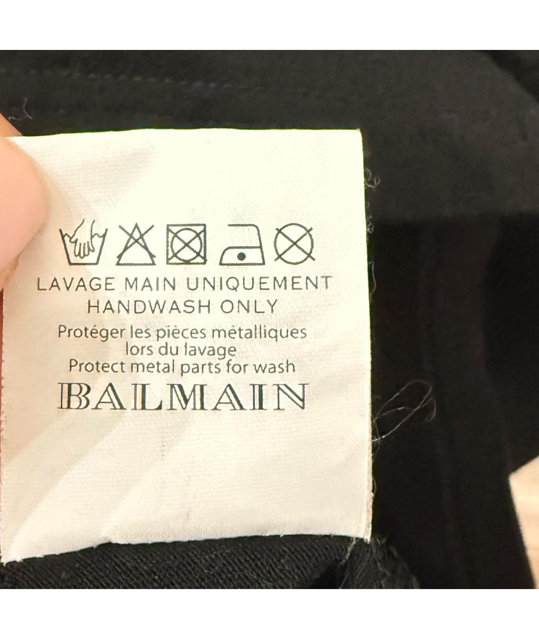 BALMAIN Черная хлопковая футболка, фото 6