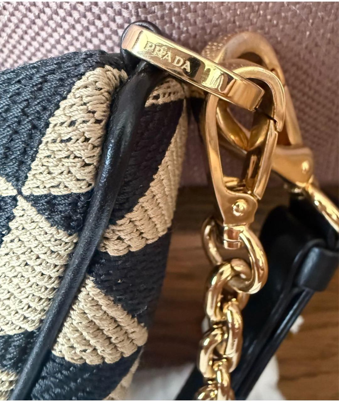 PRADA Мульти жаккардовая сумка с короткими ручками, фото 7