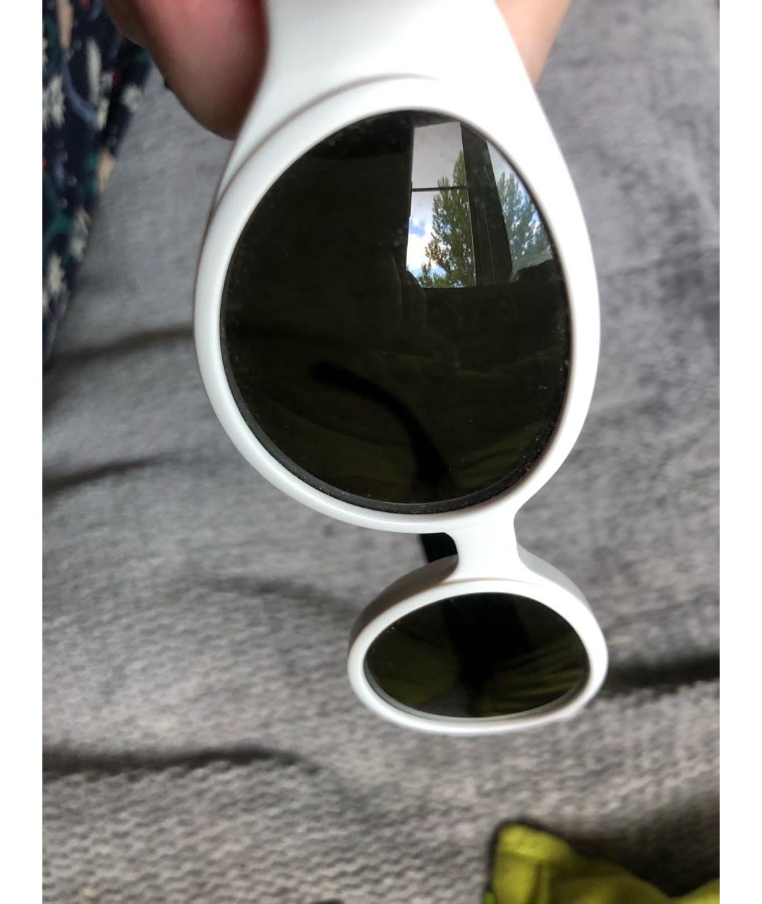 MOSCHINO Белые пластиковые солнцезащитные очки, фото 3