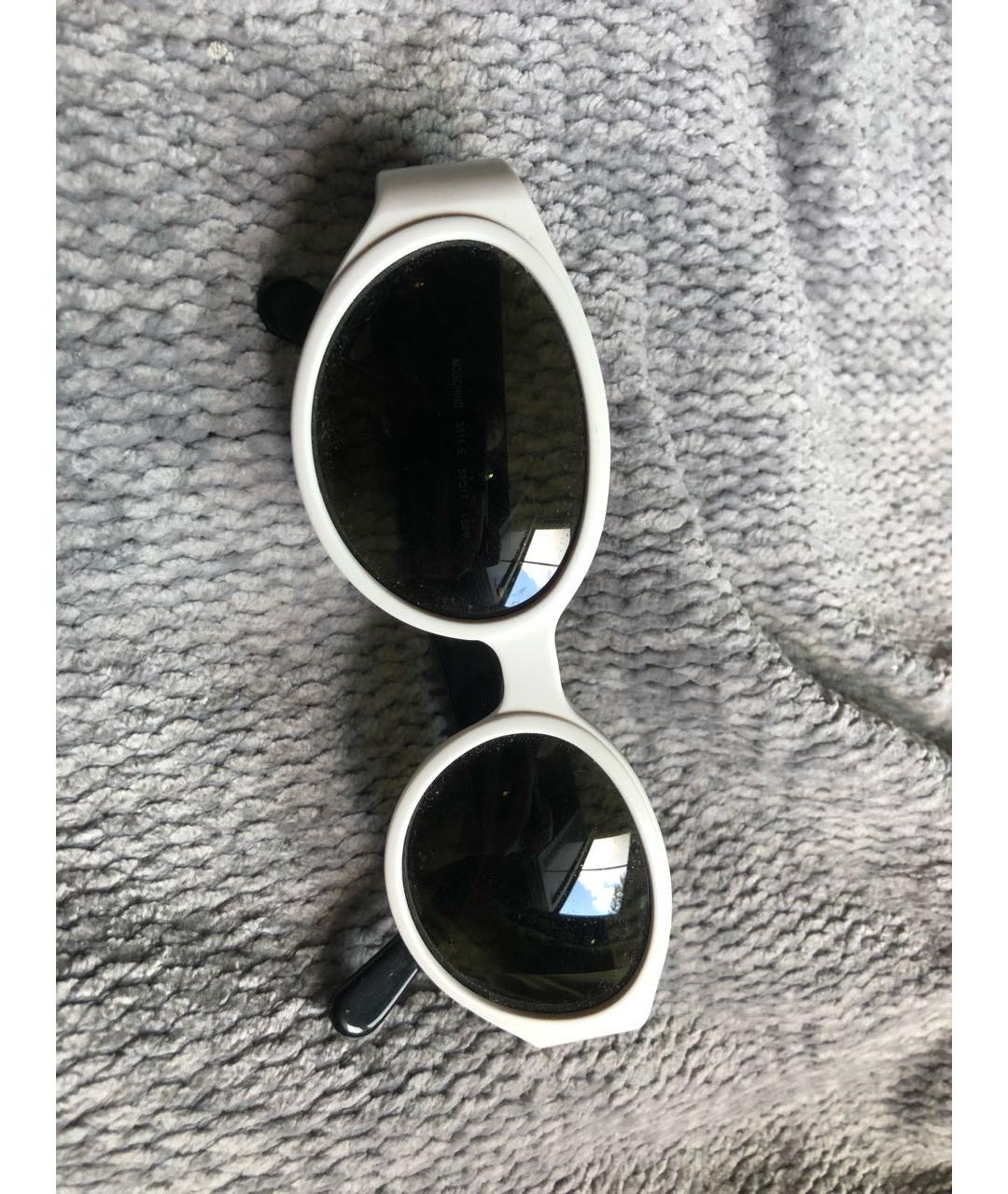 MOSCHINO Белые пластиковые солнцезащитные очки, фото 8