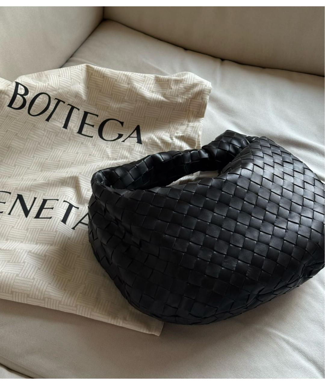 BOTTEGA VENETA Черная кожаная сумка с короткими ручками, фото 2