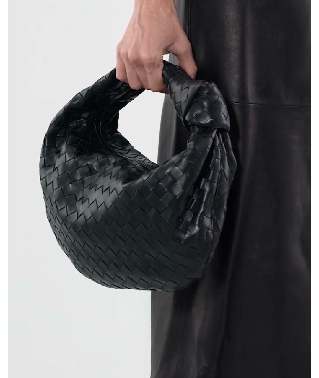 BOTTEGA VENETA Черная кожаная сумка с короткими ручками, фото 5