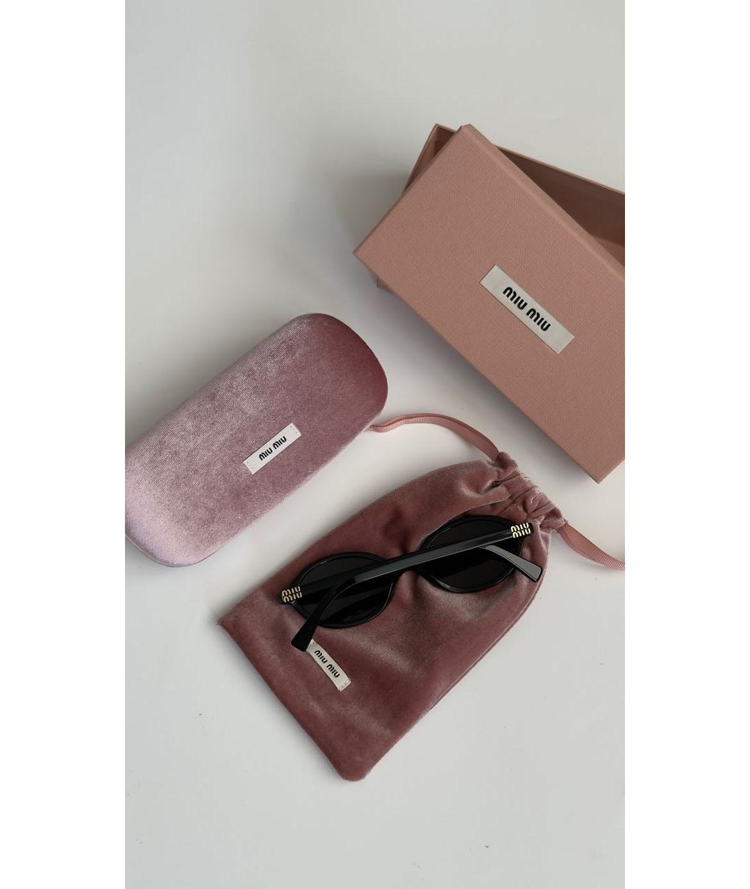 MIU MIU Черные пластиковые солнцезащитные очки, фото 2