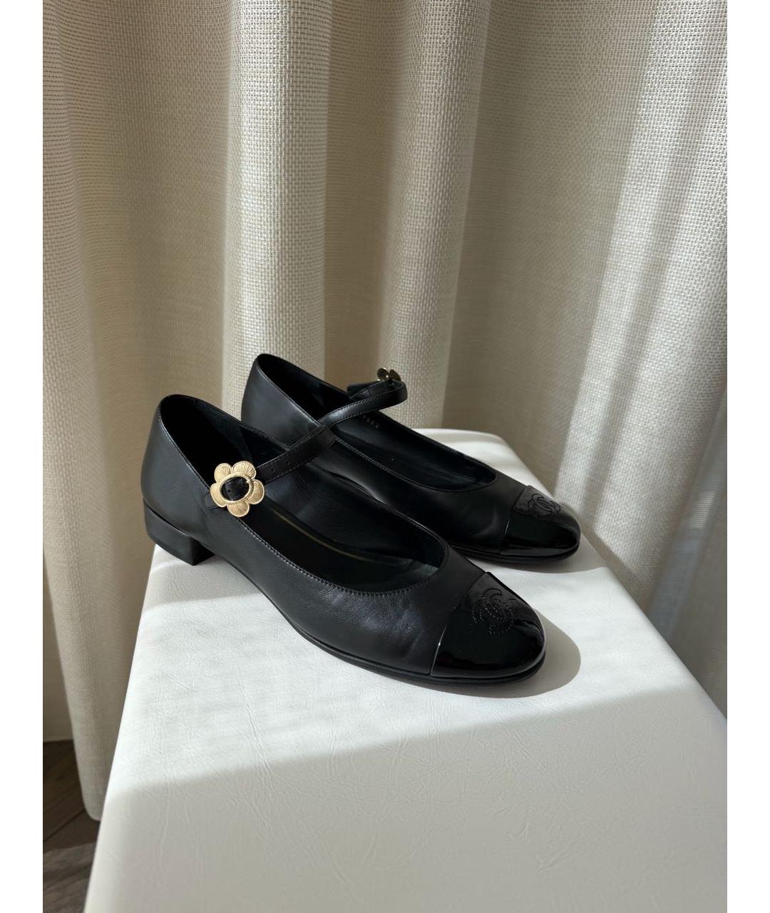 CHANEL Черные кожаные балетки, фото 3