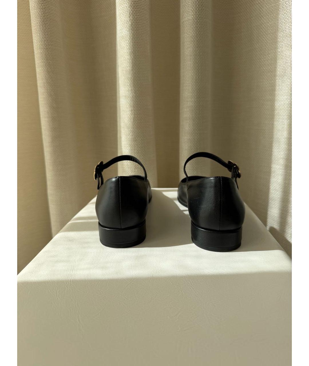 CHANEL Черные кожаные балетки, фото 4