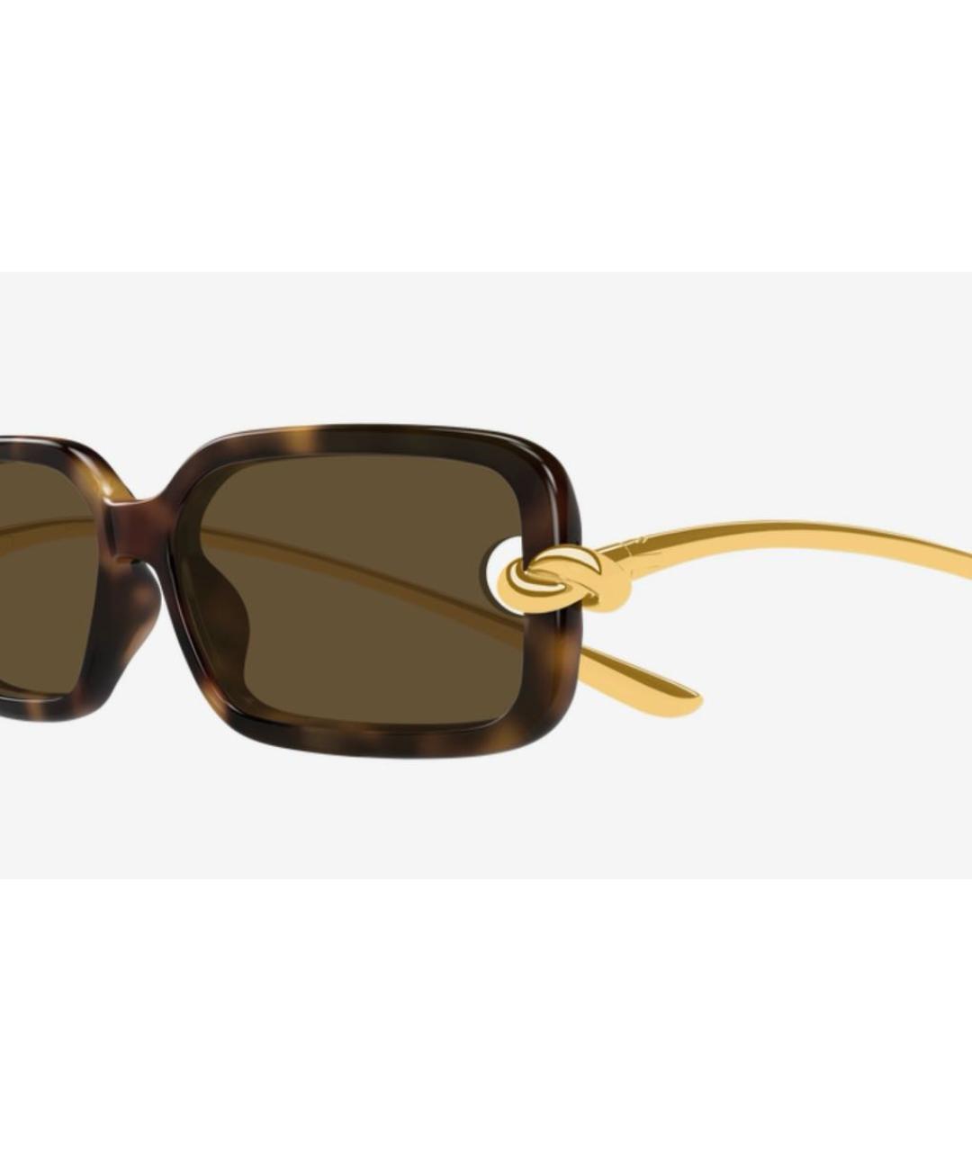 BOTTEGA VENETA Коричневые пластиковые солнцезащитные очки, фото 2