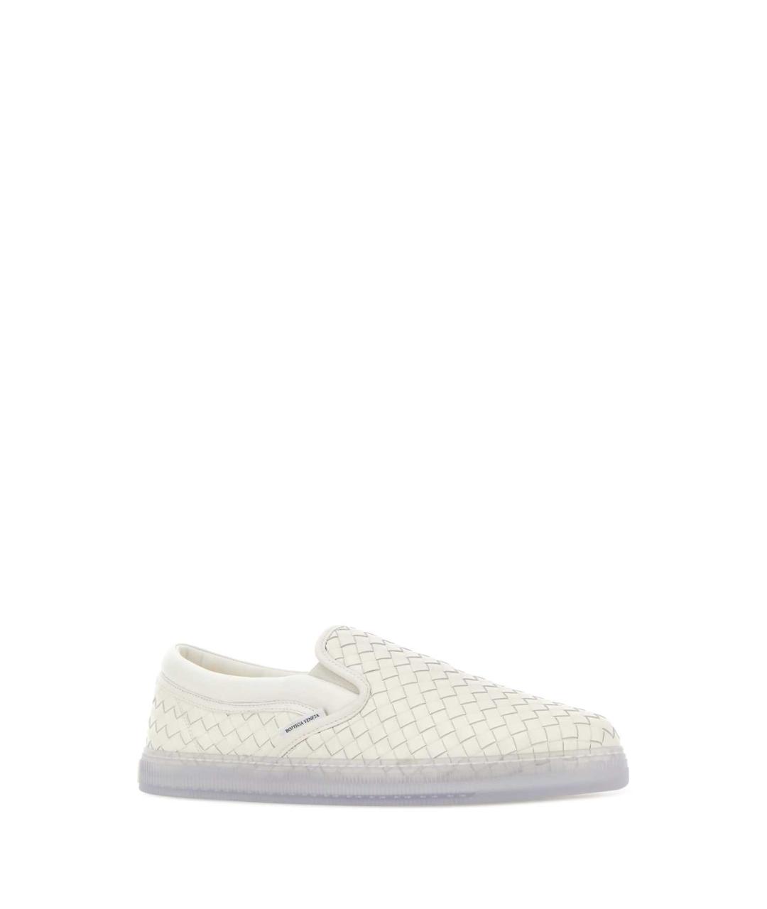 BOTTEGA VENETA Белые кожаные слипоны, фото 2