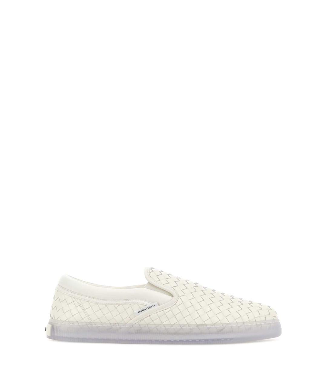 BOTTEGA VENETA Белые кожаные слипоны, фото 1