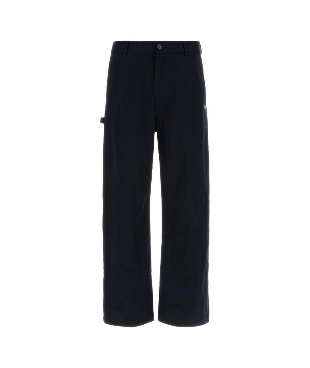 LOEWE Синие хлопковые повседневные брюки, фото 1