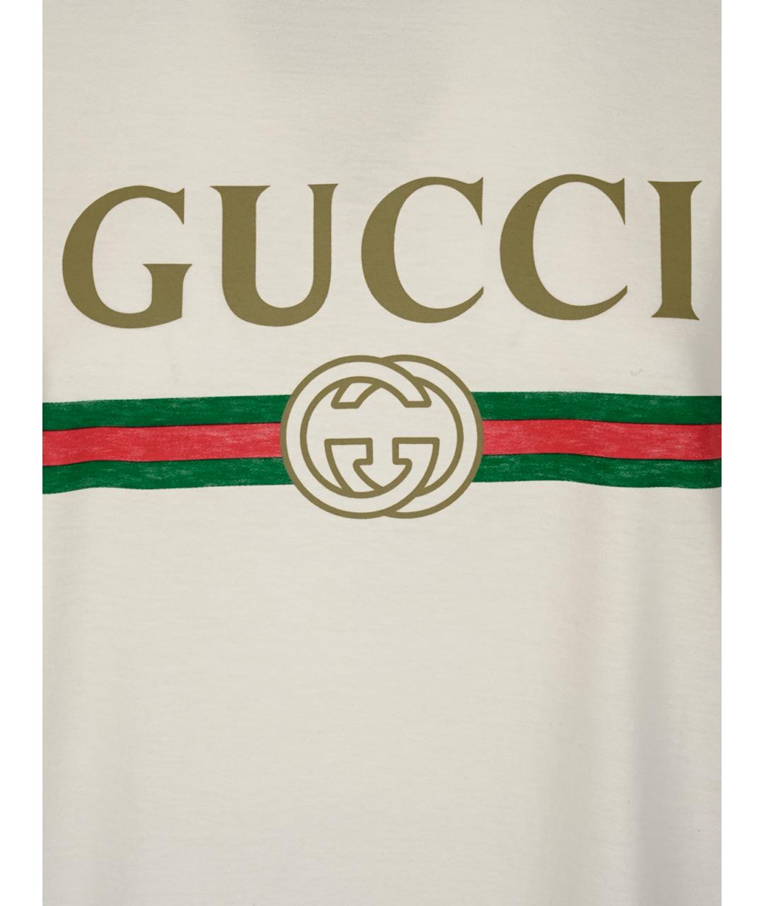 GUCCI Белая хлопковая футболка, фото 3
