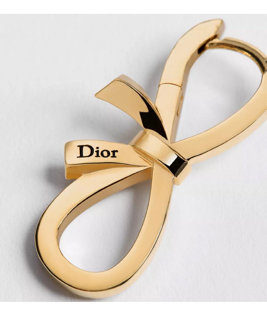 CHRISTIAN DIOR Золотые металлические серьги, фото 4