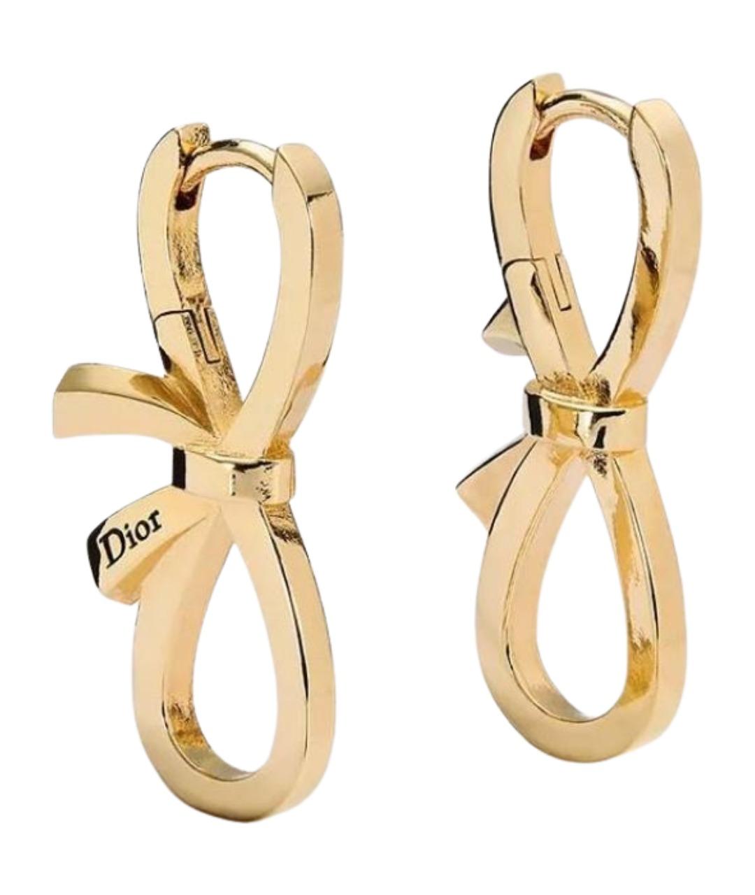 CHRISTIAN DIOR Золотые металлические серьги, фото 1
