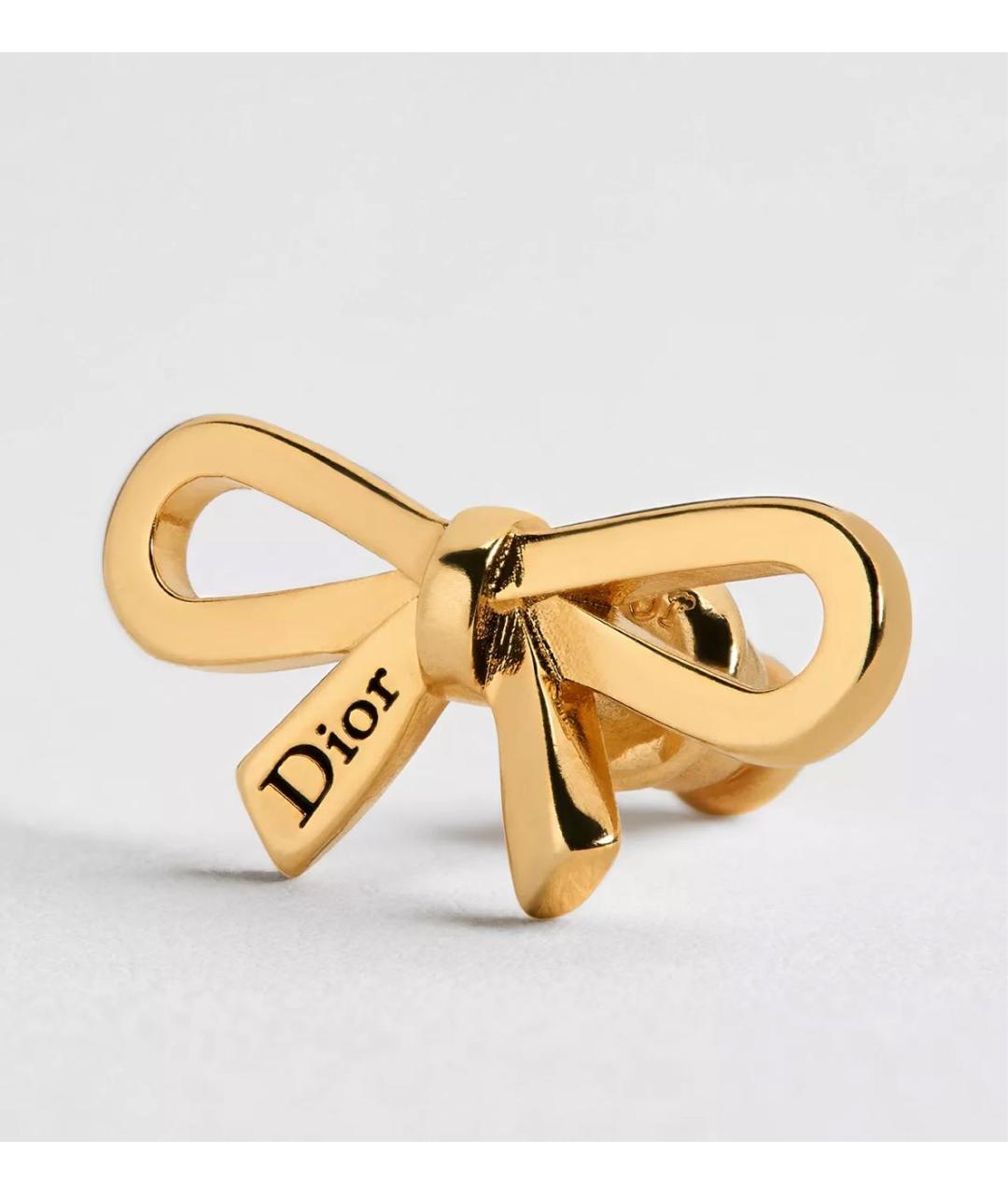 CHRISTIAN DIOR Золотые металлические серьги, фото 5