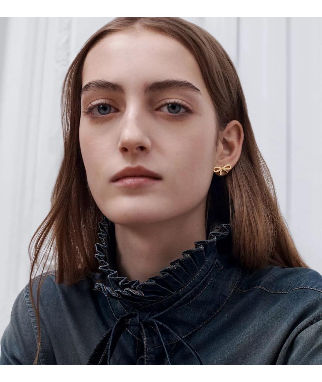 CHRISTIAN DIOR Золотые металлические серьги, фото 3