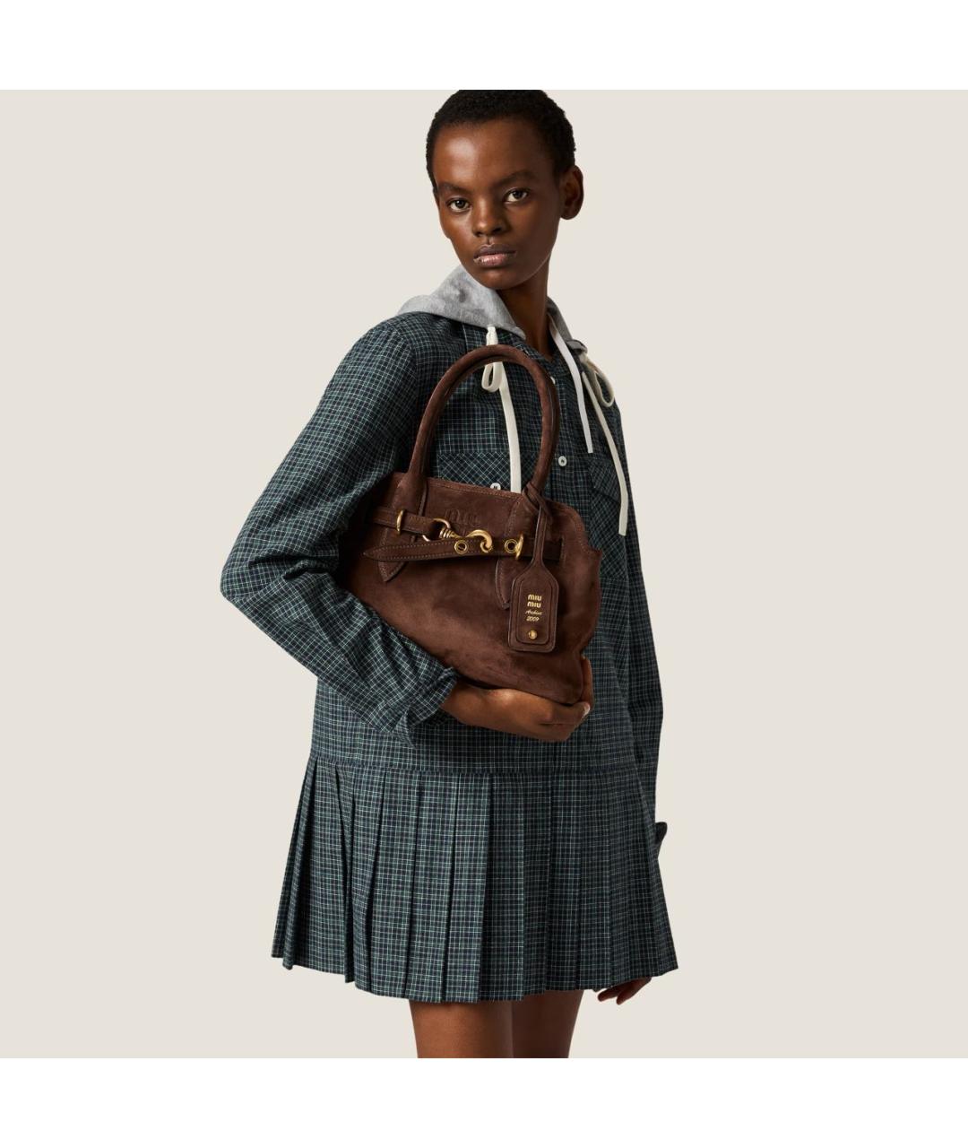 MIU MIU Коричневая кожаная сумка тоут, фото 2
