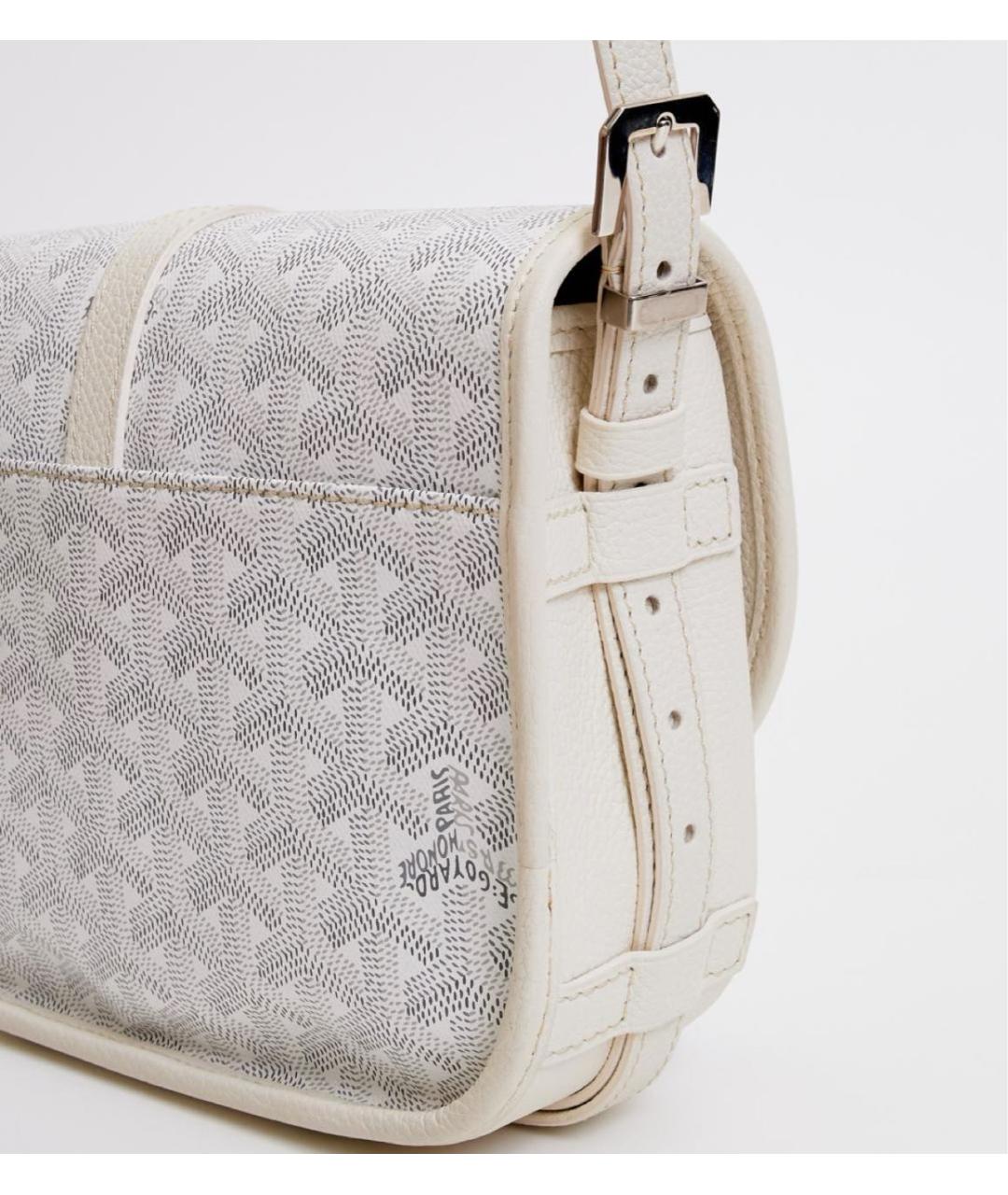 GOYARD Белая кожаная сумка на плечо, фото 4