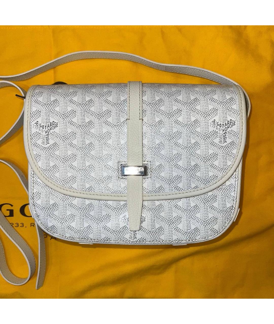 GOYARD Белая кожаная сумка на плечо, фото 2